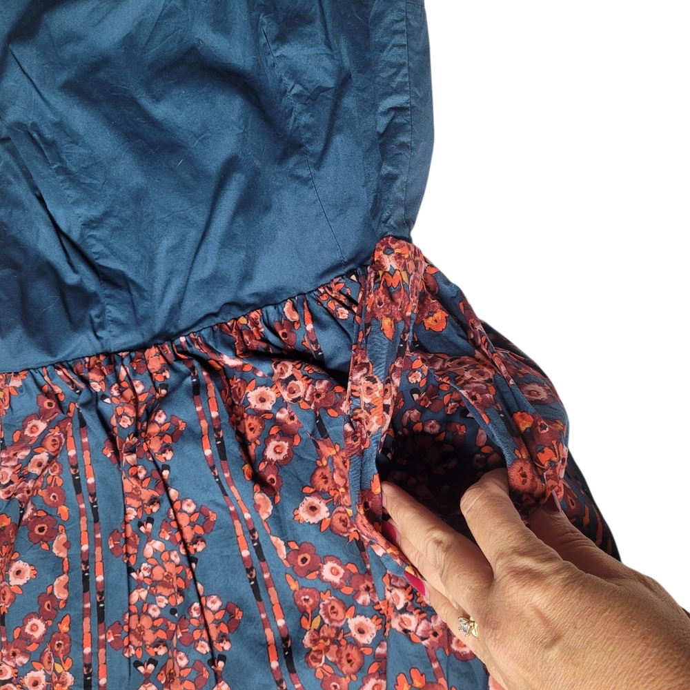 Modcloth Teal and Red Floral Dress - Picture 4 of 9